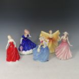 A small quantity of Royal Doulton Ladies, comprising Celeste HN3322, Autumn Breezes HN3736, Chloe