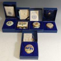 A small quantity of limited edition Halcyon Days enamel Boxes, comprising Charles II The Restoration