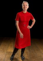 Vintage Fashion Tailoring, circa 1960s; a tomato-red tweed and knitted jersey dress by Sheila Worth,