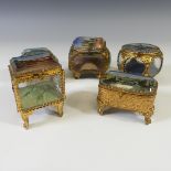 A 19thC Grand Tour bevelled glass and ormolu pictorial Jewellery Casket, depicting Marseille,