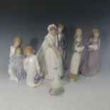 A small quantity of Nao Figurines, to include Girl Picking up her Skirts, Wedding Day, Lady with a