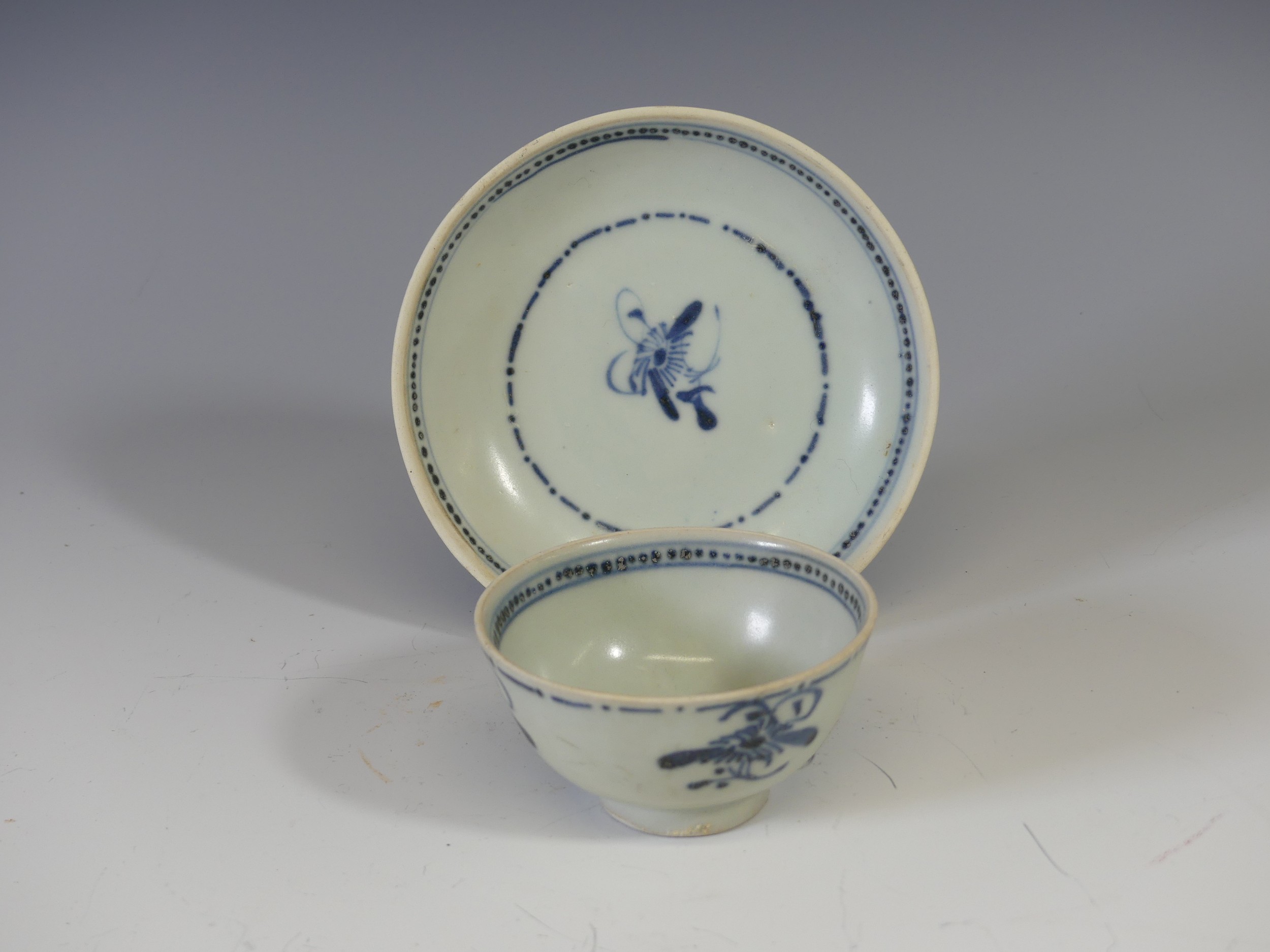 A Chinese Export 'Tek Sing Treasures' blue and white porcelain Tea Bowl and Saucer, decorated with a - Image 3 of 6