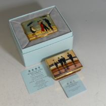 A limited edition Halcyon Days enamel Box, depicting 'The Singing Butler' by Jack Vettriano, 47/350,