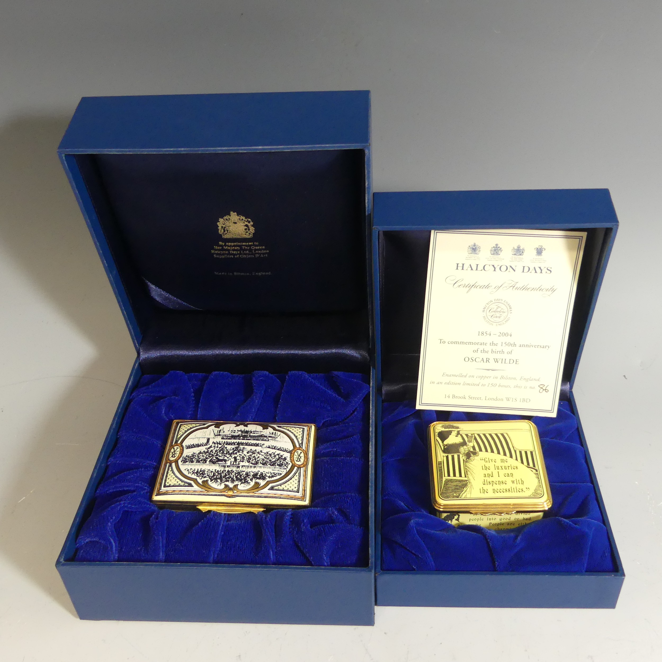 A small quantity limited edition of Halcyon Days enamel Boxes, comprising the 400th anniversary of - Image 3 of 3