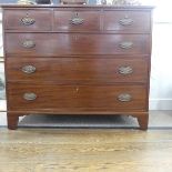 A 19th century mahogany Chest of Drawers, three short drawers over three long drawers, with