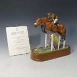 A Royal Worcester limited edition Equestrian Statuette of Merano and Cap. Raimondo d'Inzeo, designed