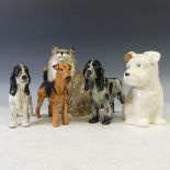 A small quantity of pottery Animals, to include a Goebel Spaniel, Royal Doulton Spaniel, Royal