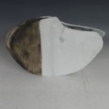 A Heather A Powell studio pottery sculpture 'Visual Vessel', with white and stone colour decoration,