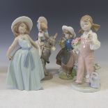 A Lladro figure 'Look at me', no 5465 modelled as a girl sitting upon a donkey, together with 'Sweet