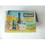A Mamod Steam Roller SR1A, live steam action, green body with reversing, in original box.