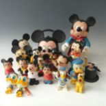 A collection of vintage Disney Mickey Mouse and Donald Duck Toys, to include three Burbank Toys