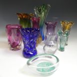A large quantity of mid century Glassware, to include Caithness, Whitefriars, Mdina etc, some pieces