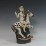 Lawson E. Rudge (b. 1936), a raku fired studio pottery sculpture of Lady Godiva, modelled on