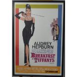 A Vintage Poster for Breakfast at Tiffany's,  framed H106cm x W72cm.