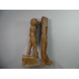 Lawson E. Rudge (b. 1936), a carved wooden sculpture 'Legs and Arms', carved as a pair of legs