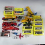 A large quantity of unboxed Corgi and Matchbox vehicles, including advertising lorries, cars,