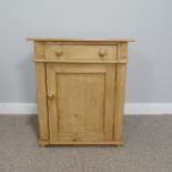 A vintage pine Pot Cupboard, with single frieze drawer above a cupboard with shelved interior, W