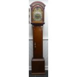 An antique oak 8-day Longcase Clock, John Nottle, Holsworthy, with two weight movement striking on a