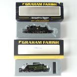 A Graham Farish by Bachmann N gauge 371-980 61XX Prairie Tank 6100, BR black, early emblem, and a