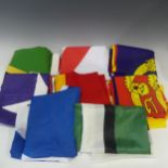 A large collection of Countries Flags, including large cotton flags and smaller flags, including: