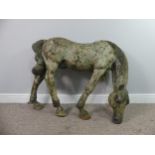 Lawson E. Rudge (b. 1936), a large studio pottery garden sculpture of a Pony, foot broken but