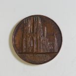 Jacques Wiener for Elkington & Co bronze medallion depicting York Cathedral, 5.75cm diameter. Jacque