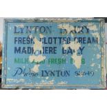 Lynton Dairy - Fresh Clotted Cream, a vintage painted wood advertising sign for Lynton Dairy