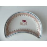 White Star Line; A Lusol Ware crescent shaped Vegetable Dish, with crest to centre, the reverse