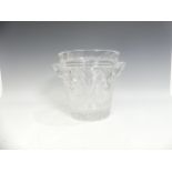 A cut lead crystal glass Champagne Bucket, having shaped twin handles with star cut, hobnail and