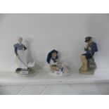 A Royal Copenhagen figure of a Boy Whittling a Stick, model no 905, together with another Royal