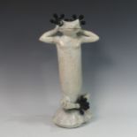 Lawson E. Rudge (b. 1936), a raku fired studio pottery sculpture of a Frog, H 44cm.  Provenance: