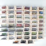 Oxford N gauge die cast model vehicles, fifty-one boxed model buses and coaches, including Trolley