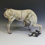 Lawson E. Rudge (b. 1936), a raku fired pottery sculpture Self Portrait as a Centaur, with crackle