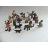 Austrian cold painted bronze Birds and Animals, a collection of twenty small models, including