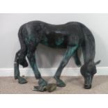 Lawson E. Rudge (b. 1936), a large fibreglass garden sculpture of a Pony, broken foot, L 100cm x H