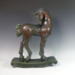 Lawson E. Rudge (b. 1936), a raku studio pottery sculpture of a Tang Horse, H 60cm. Provenance: from