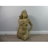 Garden Statuary: a reconstituted stoneware figure of Cleopatra, modelled from hips to head, H 83cm.