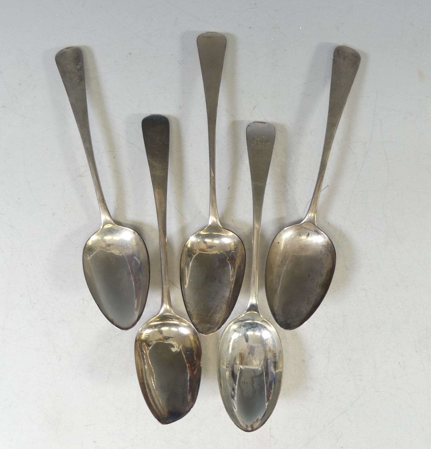 A pair of George III West Country silver Table Spoons, by Richard Ferris, hallmarked Exeter, 1805, - Image 2 of 6