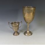 A George V silver Trophy Cup, hallmarked London, 1919, of goblet form, with presentation