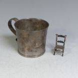 A George VI silver Mug, by Fowler & Polglaze Ltd., hallmarked Sheffield, 1937, of plain circular