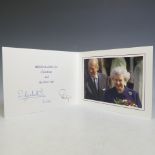 H.M.Queen Elizabeth II and H.R.H.The Duke of Edinburgh, signed 2000 Christmas card with twin gilt