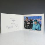 H.M.Queen Elizabeth II and H.R.H.The Duke of Edinburgh, signed 2014 Christmas card with twin gilt