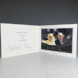 H.M.Queen Elizabeth II and H.R.H.The Duke of Edinburgh, signed 2015 Christmas card with twin gilt