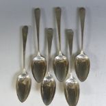 Set of six George III silver Serving Spoons, by William Eley, hallmarked London, 1802,  Old
