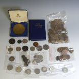 A small quantity of Pre-1947 silver Coins, including 8 George V half crowns, loose, 3.8ozt, a coin