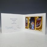 H.M.Queen Elizabeth II and H.R.H.The Duke of Edinburgh, signed 2002 Christmas card with twin gilt