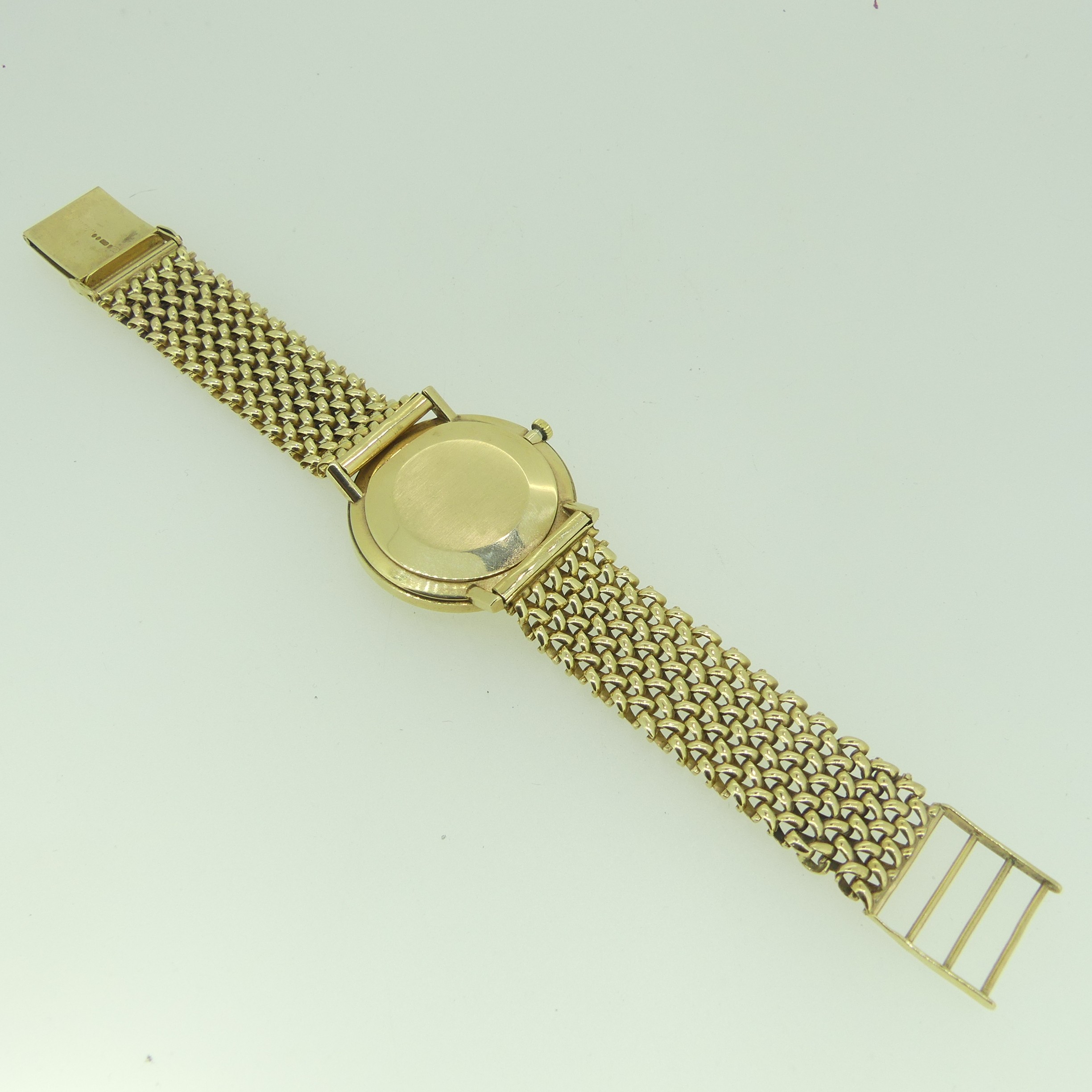 A 9ct gold Omega De Ville gentleman's Wristwatch, circa 1970, with gilt dial and black Roman - Image 3 of 4