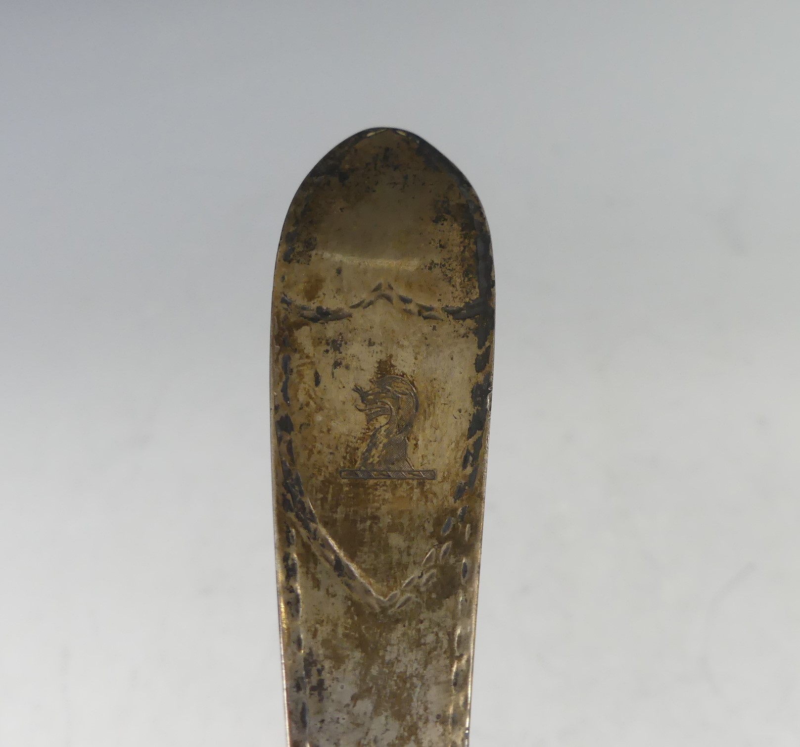 A George III Irish Silver Soup Ladle, by John Shiels, hallmarked Dublin 1774, Celtic point with - Image 3 of 5