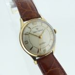 A Smiths Imperial gold-plated gentleman's Wristwatch, with textured silvered dial, gilt hands,