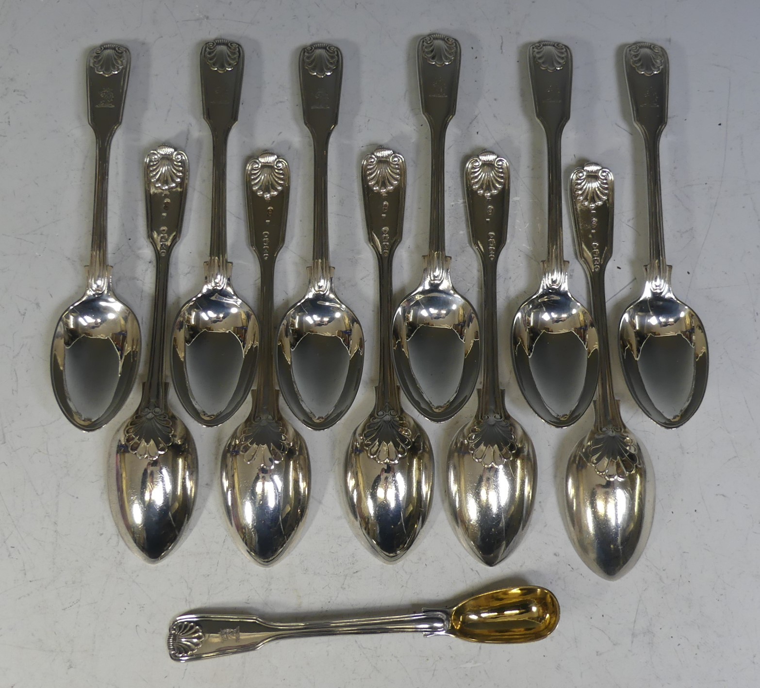 A canteen of Victorian silver Cutlery, by Chawner & Co., (George Adams), hallmarked London, 1876/ - Image 26 of 55